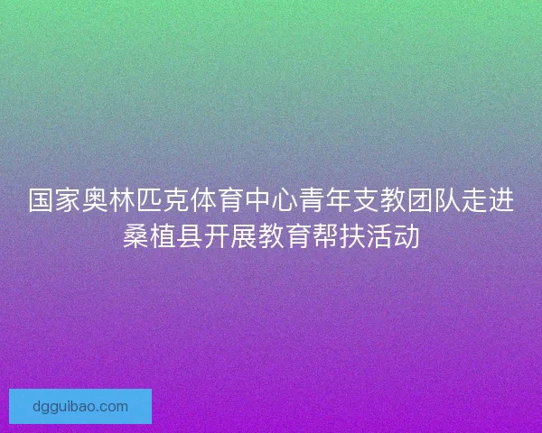 国家奥林匹克体育中心青年支教团队走进桑植县开展教育帮扶活动